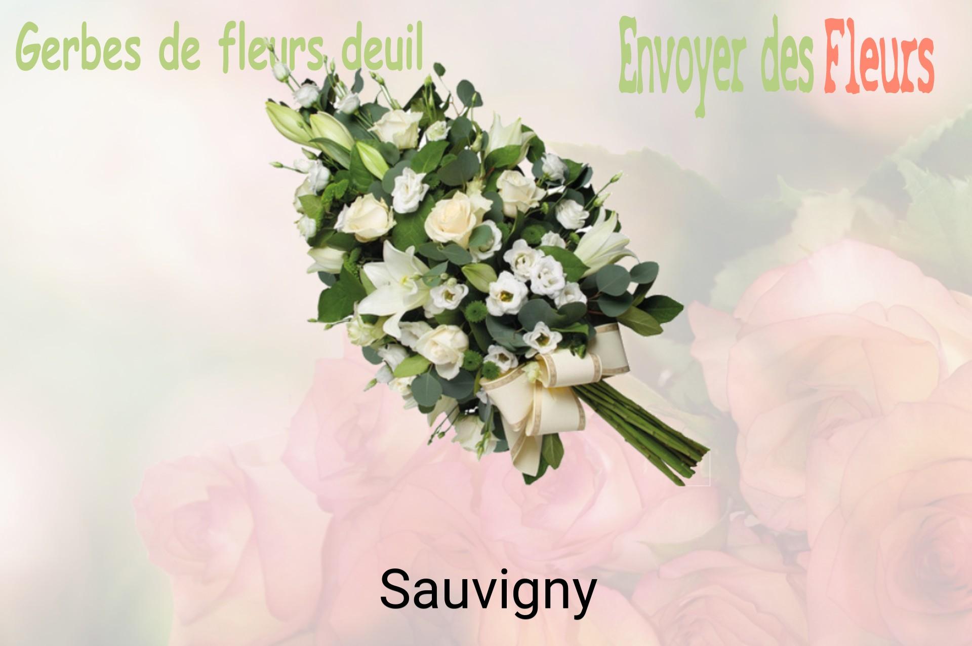 Gerbe de fleurs de deuil livrée à Sauvigny